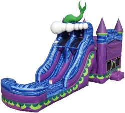 Purple Mermaid Dual Lane Waterslide Combo (Dry)